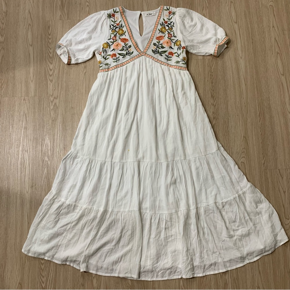 PinkBlush embroidered tiered midi dress nwot - Picture 10 of 10